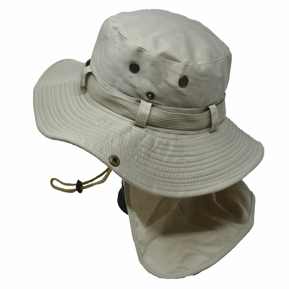 Unisex Bucket Boonie Hat Neck Flap Sun Visor Safari Cover Big Brim Cap