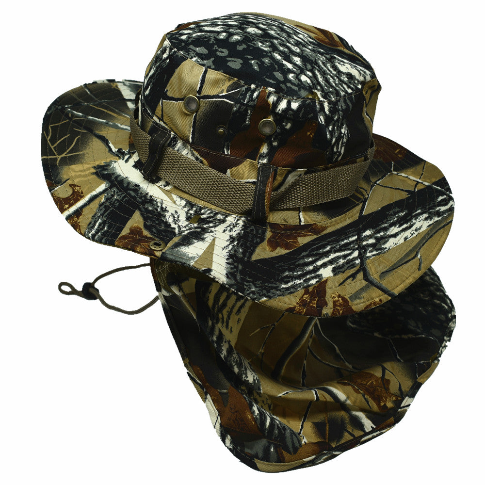 Unisex Bucket Boonie Hat Neck Flap Sun Visor Safari Cover Big Brim Cap