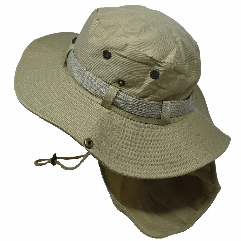 Unisex Bucket Boonie Hat Neck Flap Sun Visor Safari Cover Big Brim Cap