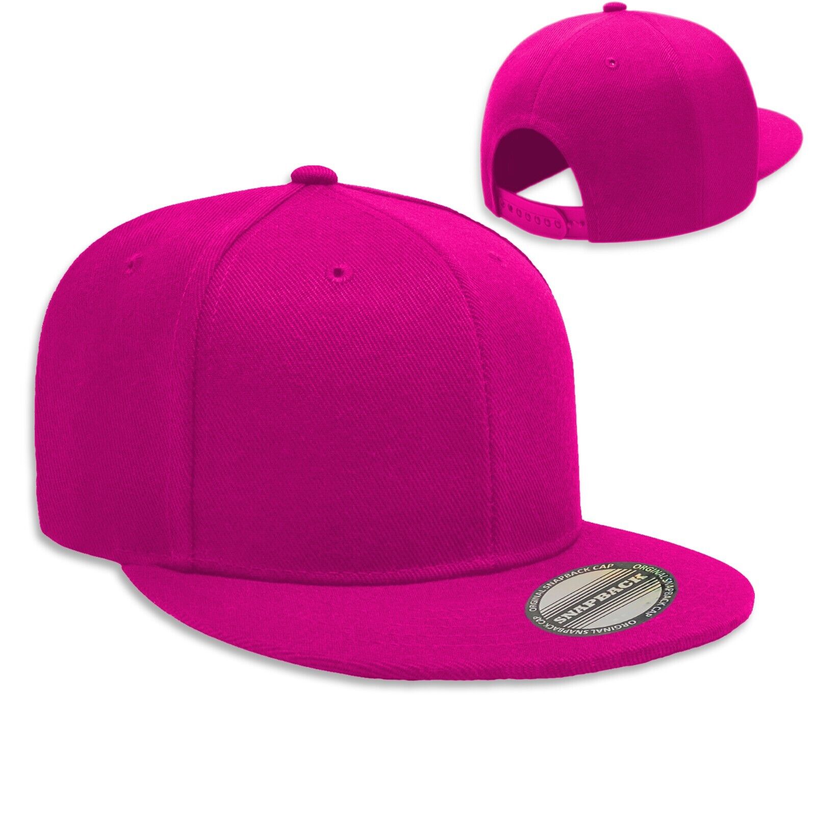Unisex Snapback Hat Classic Hip Hop Style Solid Flat Brim Baseball Cap