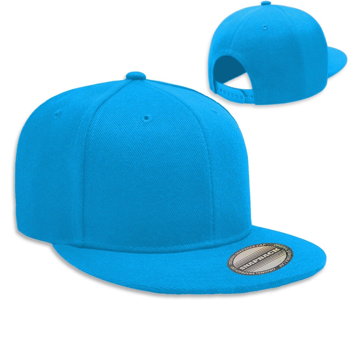 Unisex Snapback Hat Classic Hip Hop Style Solid Flat Brim Baseball Cap