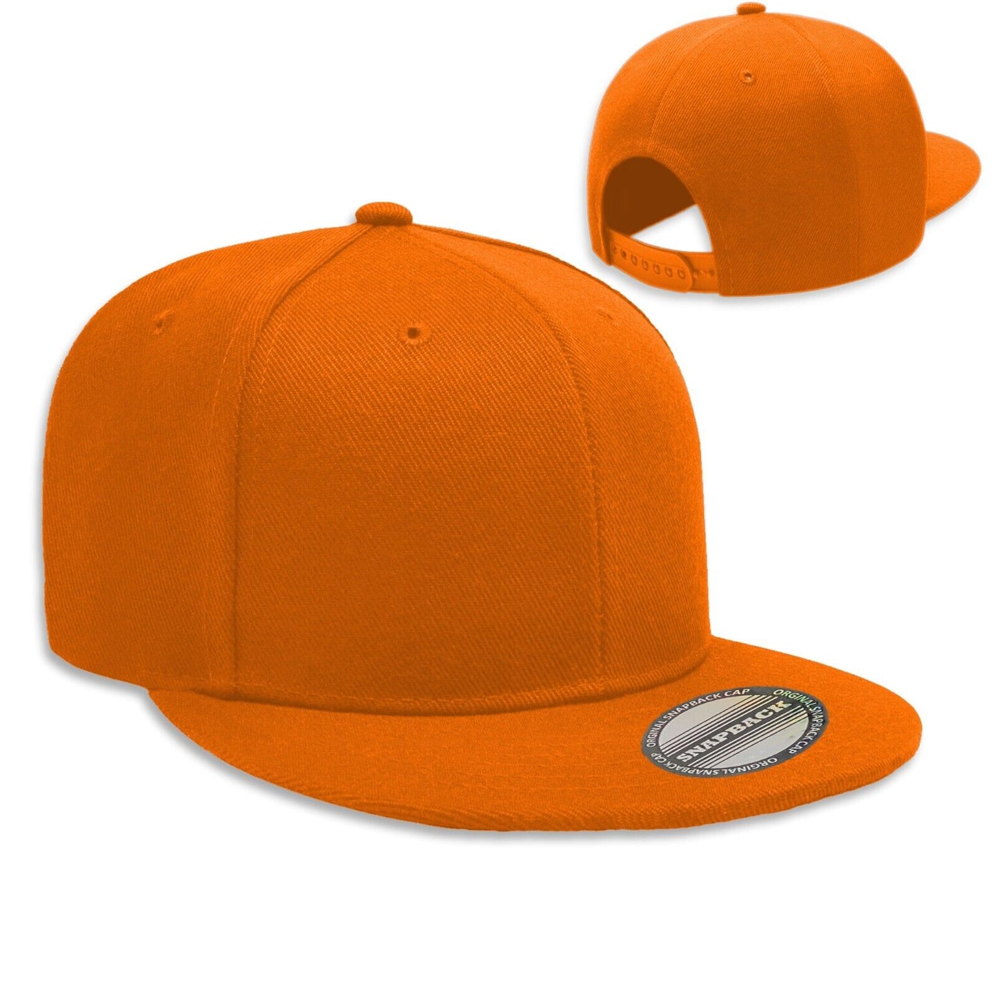 Unisex Snapback Hat Classic Hip Hop Style Solid Flat Brim Baseball Cap