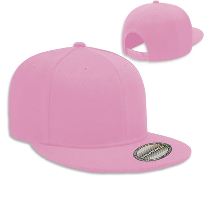 Unisex Snapback Hat Classic Hip Hop Style Solid Flat Brim Baseball Cap