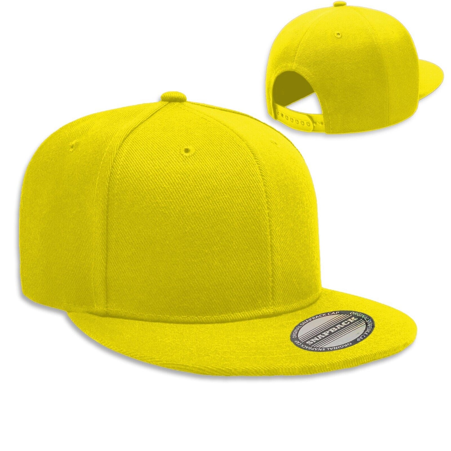 Unisex Snapback Hat Classic Hip Hop Style Solid Flat Brim Baseball Cap