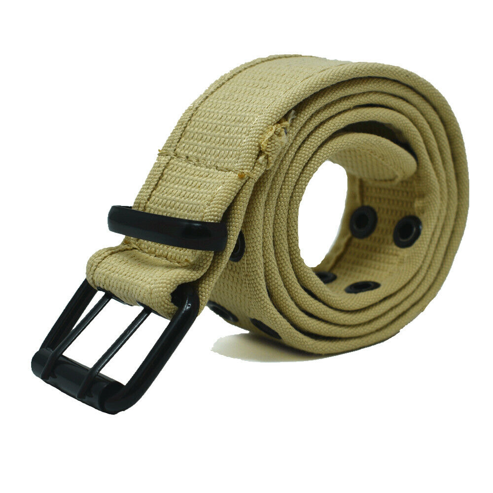 Unisex Double Grommet 2 Hole Belts 100% Cotton Canvas Web Casual Belt