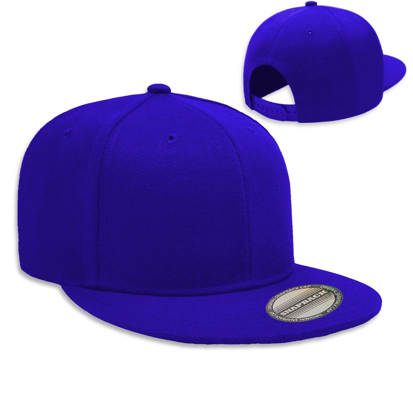 Unisex Snapback Hat Classic Hip Hop Style Solid Flat Brim Baseball Cap