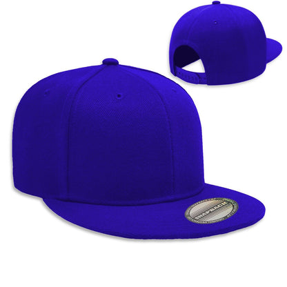 Unisex Snapback Hat Classic Hip Hop Style Solid Flat Brim Baseball Cap