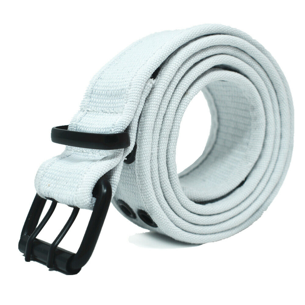 Unisex Double Grommet 2 Hole Belts 100% Cotton Canvas Web Casual Belt