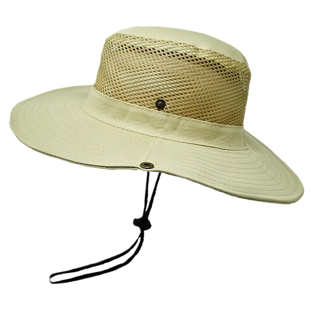 Unisex Bucket Boonie Hat Wide Brim Mesh Top Cool Garden Cap Outdoor Hats