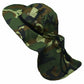 Unisex Boonie Bucket Snap Hat Sun Visor Big Brim Neck Flap 100% Cotton Cap