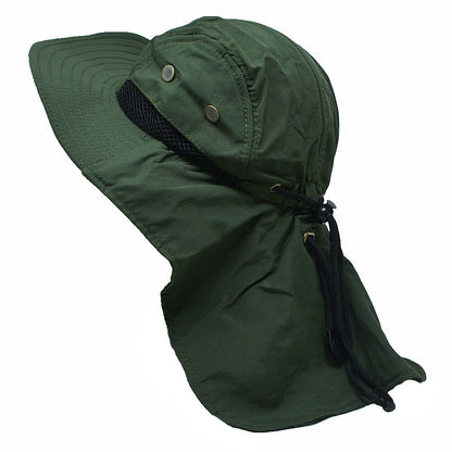 Unisex Boonie Bucket Snap Hat Sun Visor Big Brim Neck Flap Adjustable Cap