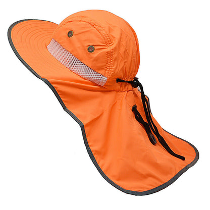 Unisex Boonie Bucket Snap Hat Sun Visor Big Brim Neck Flap Adjustable Cap
