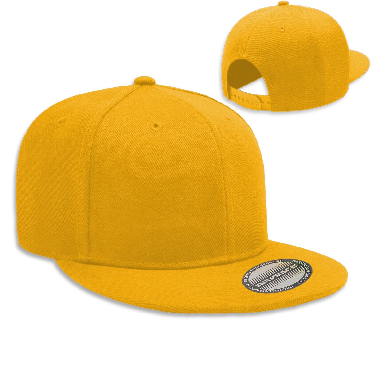 Unisex Snapback Hat Classic Hip Hop Style Solid Flat Brim Baseball