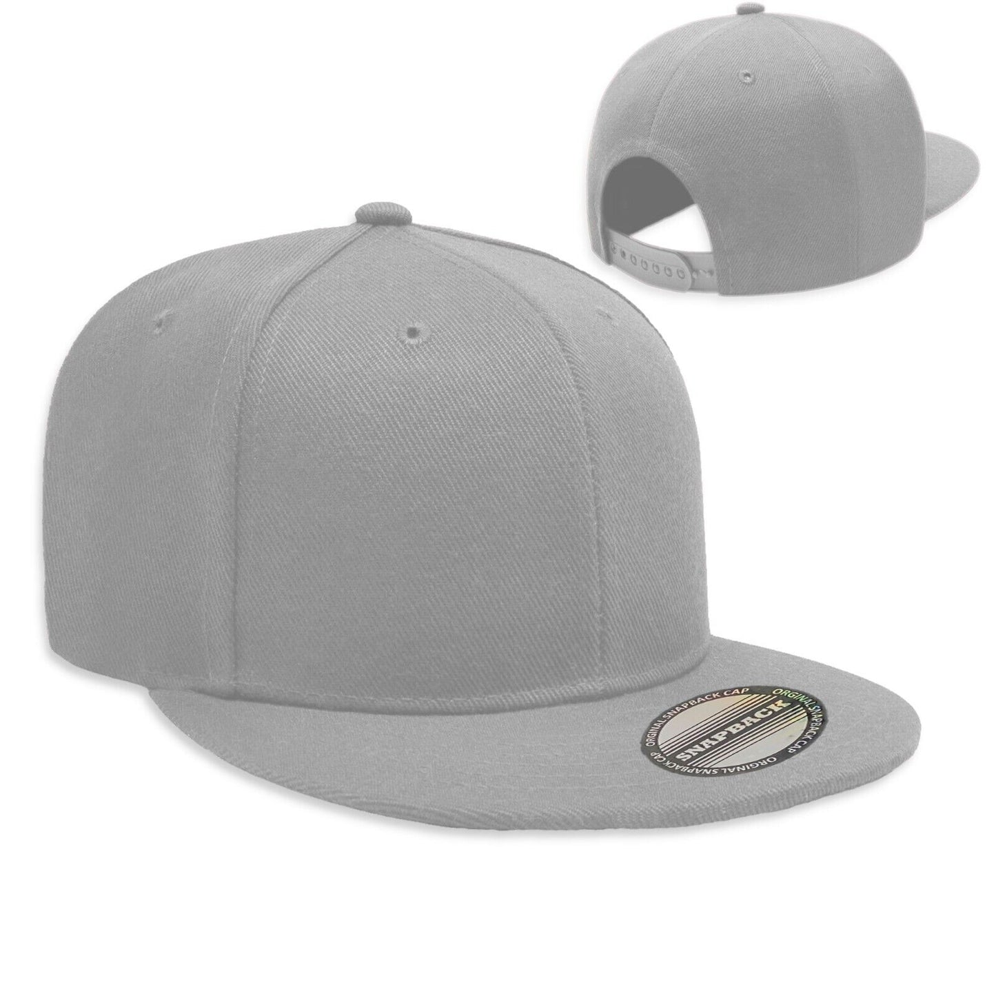 Unisex Snapback Hat Classic Hip Hop Style Solid Flat Brim Baseball Cap